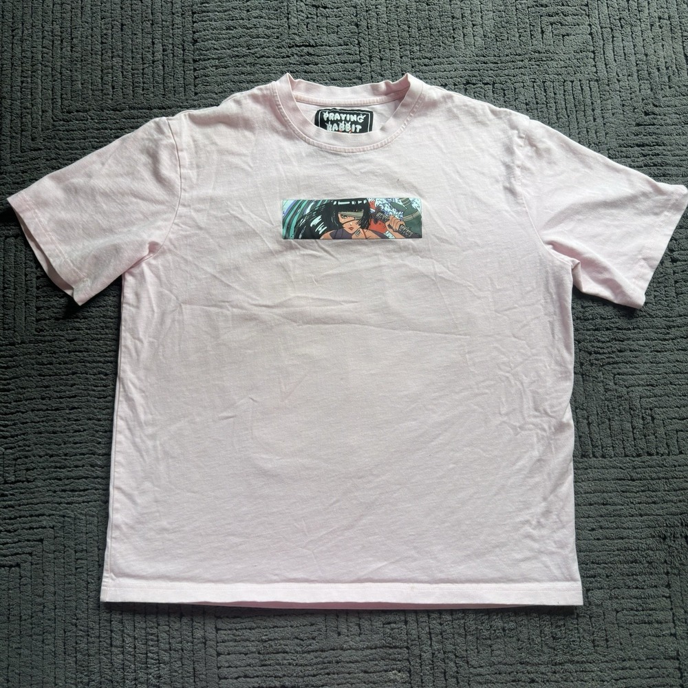 Praying Rabbit Anime T Shirt Girl With Swords Size Large Cosplay